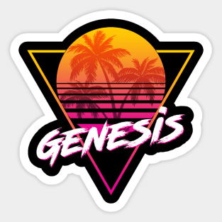 Genesis - Proud Name Retro 80s Sunset Aesthetic Design Sticker